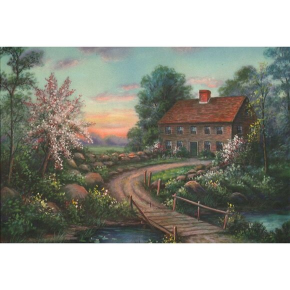 Vintage Calendar Print "Birthplace of Daniel Webster" 6x7 - Picture 1 of 1